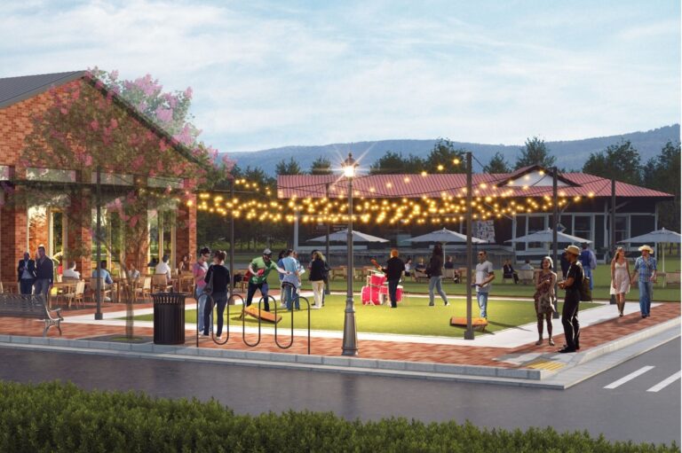 Rendering of Hensley Plaza Courtyard